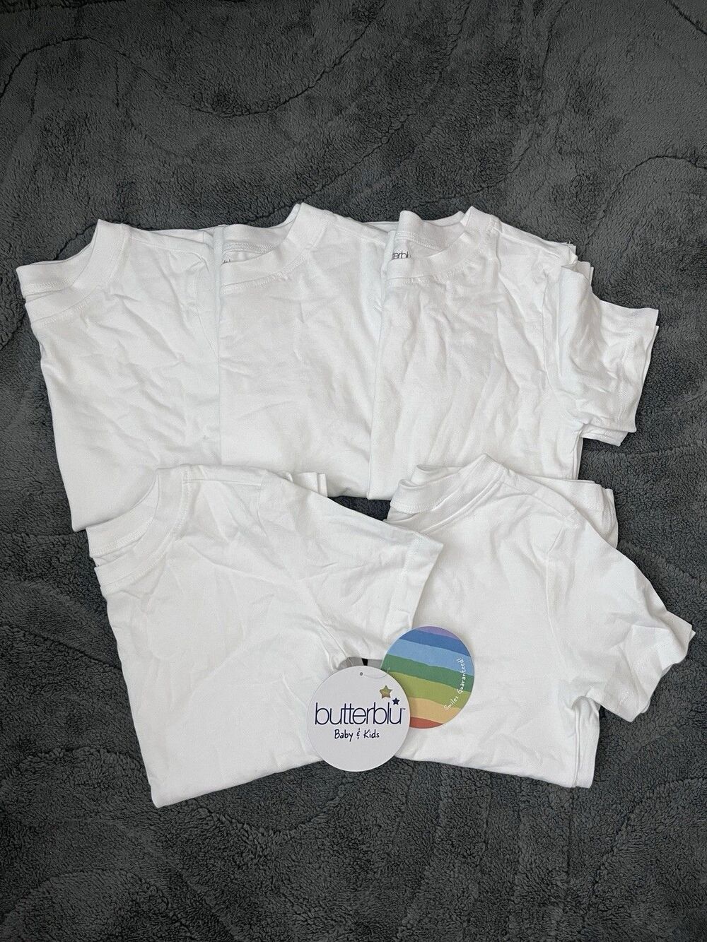 NEW Butterblu Taylor 5-Pack Toddler Short Sleeve T-Shirts 100% Organic Cotton 6Y